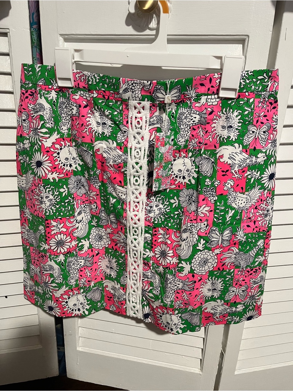 Lilly Pulitzer Pink, Green & White Floral Skirt
